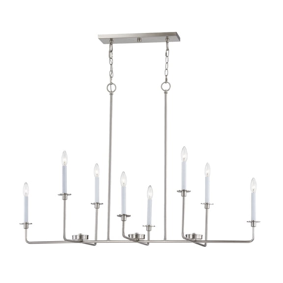 Elk Home Lexington Green 48-inch Wide 8-Light Linear Chandelier in Brushed Nickel