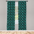 thumbnail image 4 of Ambesonne Geometric Window Curtains, Round With Spiral Stripes, Each 28" W x 84" L, Jade Green Dark Seafoam, 4 of 4
