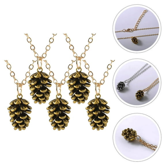 SEWCHICS 5-Pack Vintage Alloy Necklaces for Women, Elegant Layered Chains, Autumn Fashion Accessories