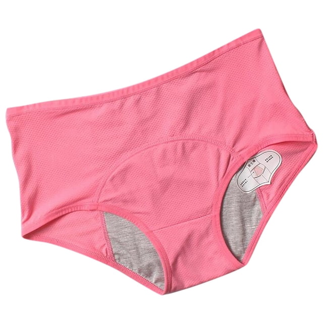 Ropa interior menstrual Prolriy para mujer, bragas a prueba de fugas, ropa interior femenina, pantalones de cintura fisiológica, ropa interior de algodón para mujer, ropa interior femenina rosa XL