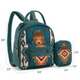 thumbnail image 3 of Wrangler Mini Backpack Aztec Back Pack Purse for Women, Turquoise, 3 of 7