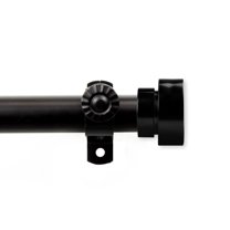 Contemporary Home Living 125.5" Black Thornhill Contemporary Single Window Curtain Rod