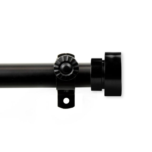 Contemporary Home Living 175.5" Black Thornhill Contemporary Single Window Curtain Rod