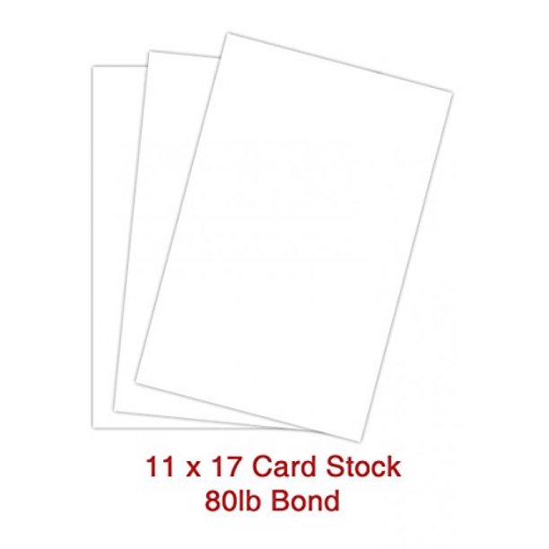 White Card Stock 11 X 17 in 80 Lb. Cover Smooth (218gsm) 50 Sheets