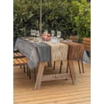 thumbnail image 3 of Outdoor Tablecloths with Umbrella Hole & Zipper, Farmhouse Haze Blue Brown 54x80 Inch Tablecloth Rectangle, Vintage Wooden Striped Waterproof Table Cloth, Patio/Pool/Picnic Table Covers, 3 of 8