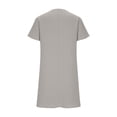 thumbnail image 5 of JIAYUE Women's Dress V-Neck Above Knee Casual Short Sleeve With Pocket Solid Color Comfortable Relaxed Fit Summer Stylish Female Dresses, 5 of 6