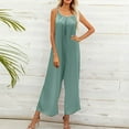 thumbnail image 2 of Romper for Women Casual Printed Spaghetti Straps Boho Wide Leg Pants Jumpsuit Loose Comfy Summer Beach Jumpsuit, 2 of 9