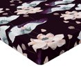 thumbnail image 4 of Ambesonne Vintage Fitted Sheet, Floral Wild Boho Flowers, Queen Size, Dark Maroon and Pale Salmon, 4 of 5