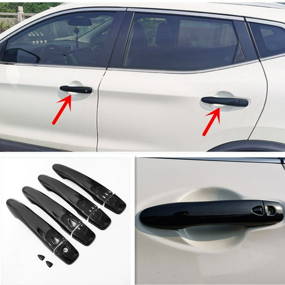 10x for Nissan Kicks 2021-2024 Glossy Black Car exterior Door Handles Cover Trim