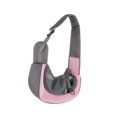 thumbnail image 3 of Bolsa bandolera para transportar mascotas, bolsa de malla transpirable para llevar en , viajes y caminatas Rosa, 3 of 8