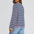 thumbnail image 5 of Long Sleeve Shirts for Women Casual Loose Crew Neck Color Block Striped Pullover 2025 Trendy Fall Soft Comfy Tops,Green,M, 5 of 5