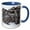 Blue/White, variant on 3drose, Illinois - Canada Geese Flock on Frozen Lake., 11oz Two-tone Blue Mug
