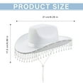 thumbnail image 2 of TELOLY Cowboy Hat,Sparkling Rhinestone Decoration Cowgirl Hat for a Luxurious Touch,Elegant White Design Safari Hat for Weddings,White, 2 of 5