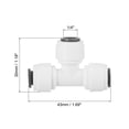 thumbnail image 2 of Uxcell 1/4" Conector de línea de agua en T, 5 paquetes, blanco, 2 of 5