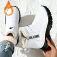 thumbnail image 2 of C-079 White Womens Soft Sole Round Toe Thickened Snow Boots Warm Fleece Lined Winter Casual Ladies High Top, 2 of 6