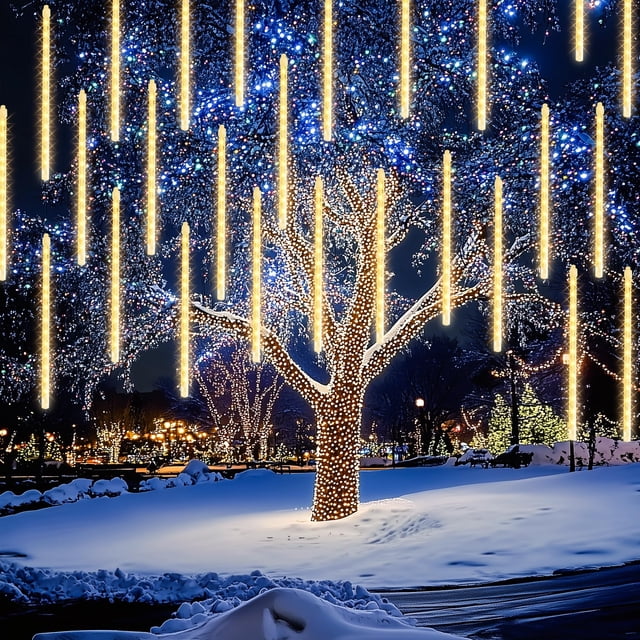 Luces navideñas para lluvia de meteoritos, deslumbrantes, 30 cm, 864 LED