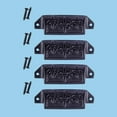thumbnail image 2 of Black Iron Cabinet Drawer Bin Cup Pulls 4" W x 1.5" H Le' Saint Ornate Rustic Iron Kitchen or Dresser Pull Handles Knobs Powder Coat Finish w/Screws Renovators Supply Pack of 4, 2 of 2
