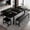 Black, variant on iPormis 5-Piece Dining Table Set for 4-8 People, Extendable Kitchen Table Set with 2 Benches and 2 Square Stools, Black