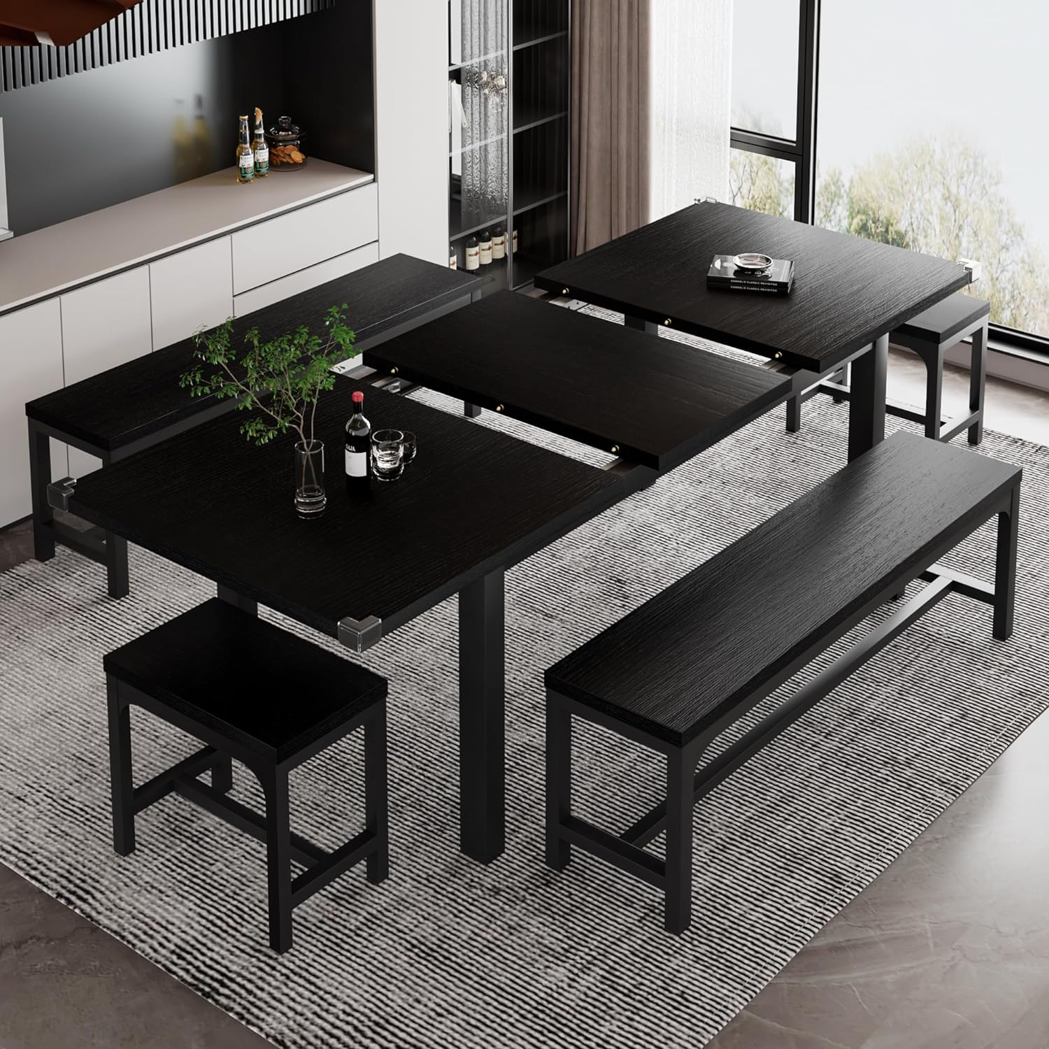 iPormis 5-Piece Extendable Dining Table Set for 4–8 People