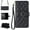 Black, variant on Phone Case Wallet - Multi-Function PU Leather Flip Magnetic Snap Folio Case with Card Holder Kickstand Wrist Strap and Adjustable Crossbody Strap, Compatible with Google Pixel 7, Red