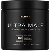 ULTRA MALE® Premium Testosterone Booster for Men w. 100:1 Shilajit, 40:1 Black Maca, Ashwagandha 25%, Tongkat Ali 10% - Clinical Strength Male Enhancing Testosterone Supplement for Men Health Libido+
