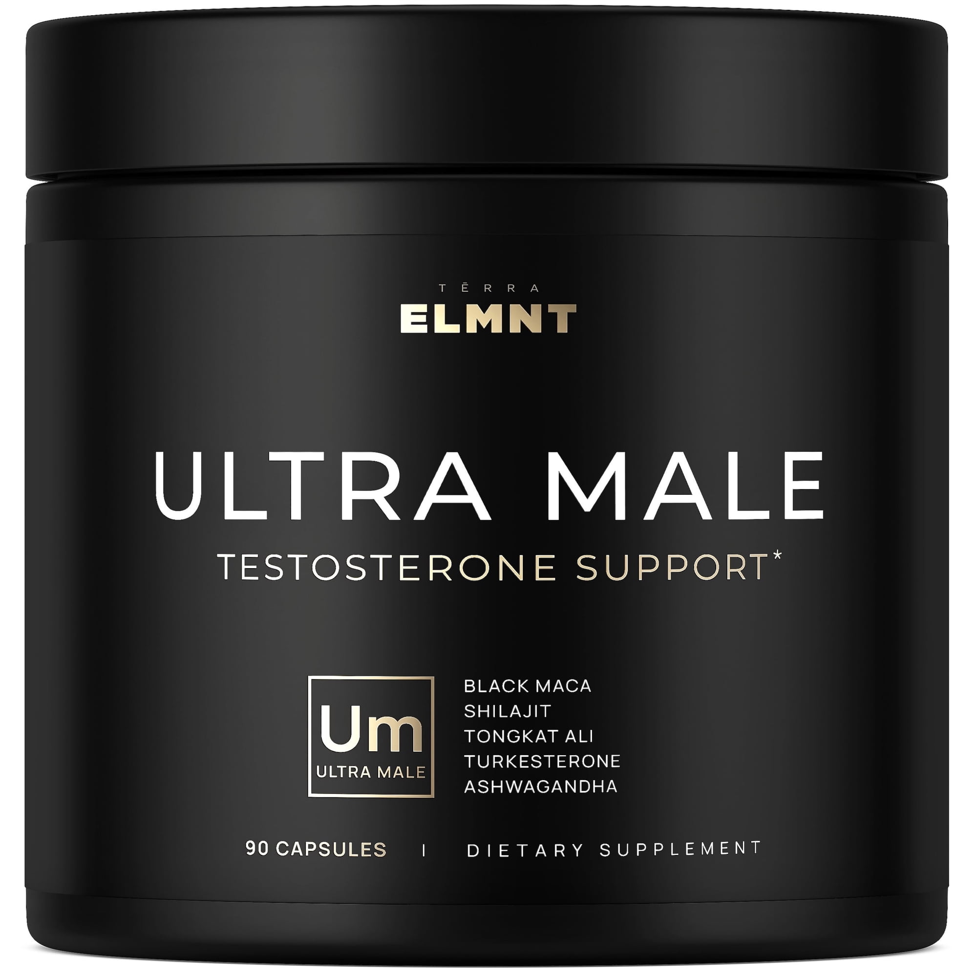 ULTRA MALE® Premium Testosterone Booster for Men w. 100:1 Shilajit, 40:1 Black Maca, Ashwagandha 25%, Tongkat Ali 10% - Clinical Strength Male Enhancing Testosterone Supplement for Men Health Libido+