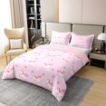 thumbnail image 3 of Erosebridal Cartoon Bowknot 100% Cotton Comforter Cover Twin, Kawaii Unicorn 100% Cotton Comforter Cover Twin, Girls Kids, Reversible 2 Pieces（No Comforter）, 3 of 6