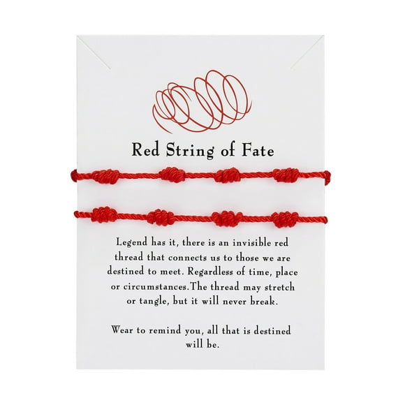 Riforla 2 Pieces Red String Bracelets Red Cord Bracelet Adjustable Red Knot String Bracelet for Protection and Good Luck for Friendship Womens Jewelry Red