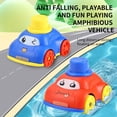 thumbnail image 3 of Red Baby Bath Toy Car For Water And Land Use Spring Drive Floating Vehicle With 360 Degree Spray For Kids, 3 of 4