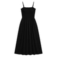 thumbnail image 4 of JMYHOAM Dresses pour Femmes Robe Débardeur Robe Décontractée et Tendance pour Dames Couleur Unie Sans Manches Dos Nu à Encolure Nouée, Noir, P-TTG, 4 of 5