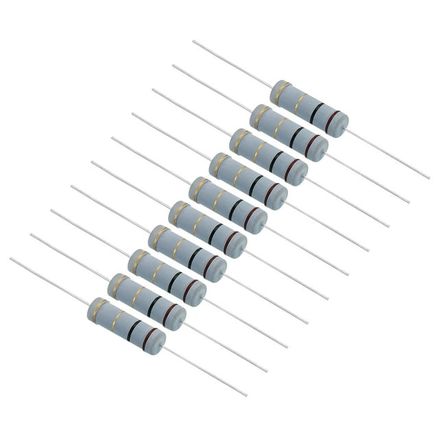 Uxcell 5W 1 Ohm 5% Resistor de Película de Carbono, Componentes Electrónicos Resistores, Paquete de 10