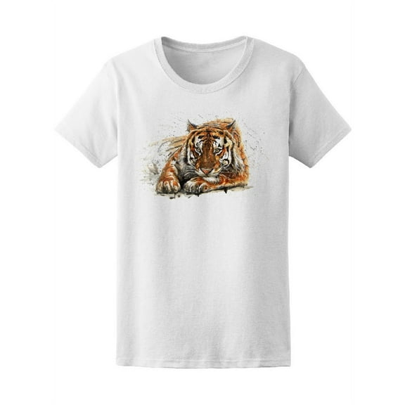 Cute Watercolor Tiger T-Shirt Men -Image by Shutterstock, Male x-Large