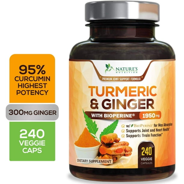 Turmeric Curcumin with Ginger 95 Curcuminoids 1950mg with Bioperine