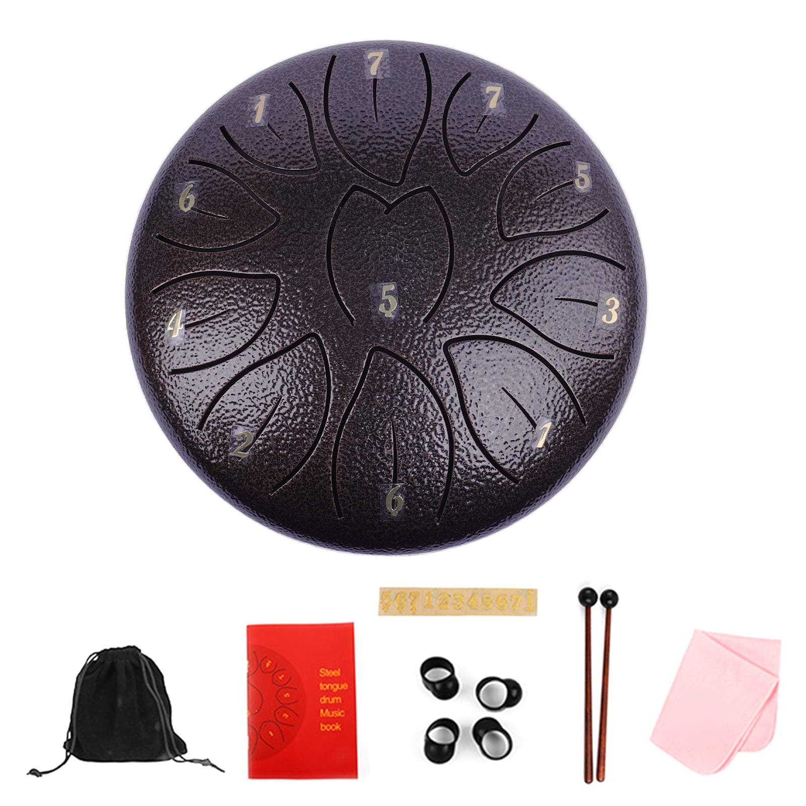 11 Tone Small Steel Tongue Drum Percussions Instrument Handpans Drum Ethereal Drum for Meditations Healing Concert Yoga