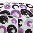 thumbnail image 3 of Modern Pouf Cover with Zipper, Paintbrush Blots Drawn by Hand, Soft Decorative Fabric Unstuffed Case, 30" W X 17.3" L, White Dark Grey Fuchsia, by Ambesonne, 3 of 5