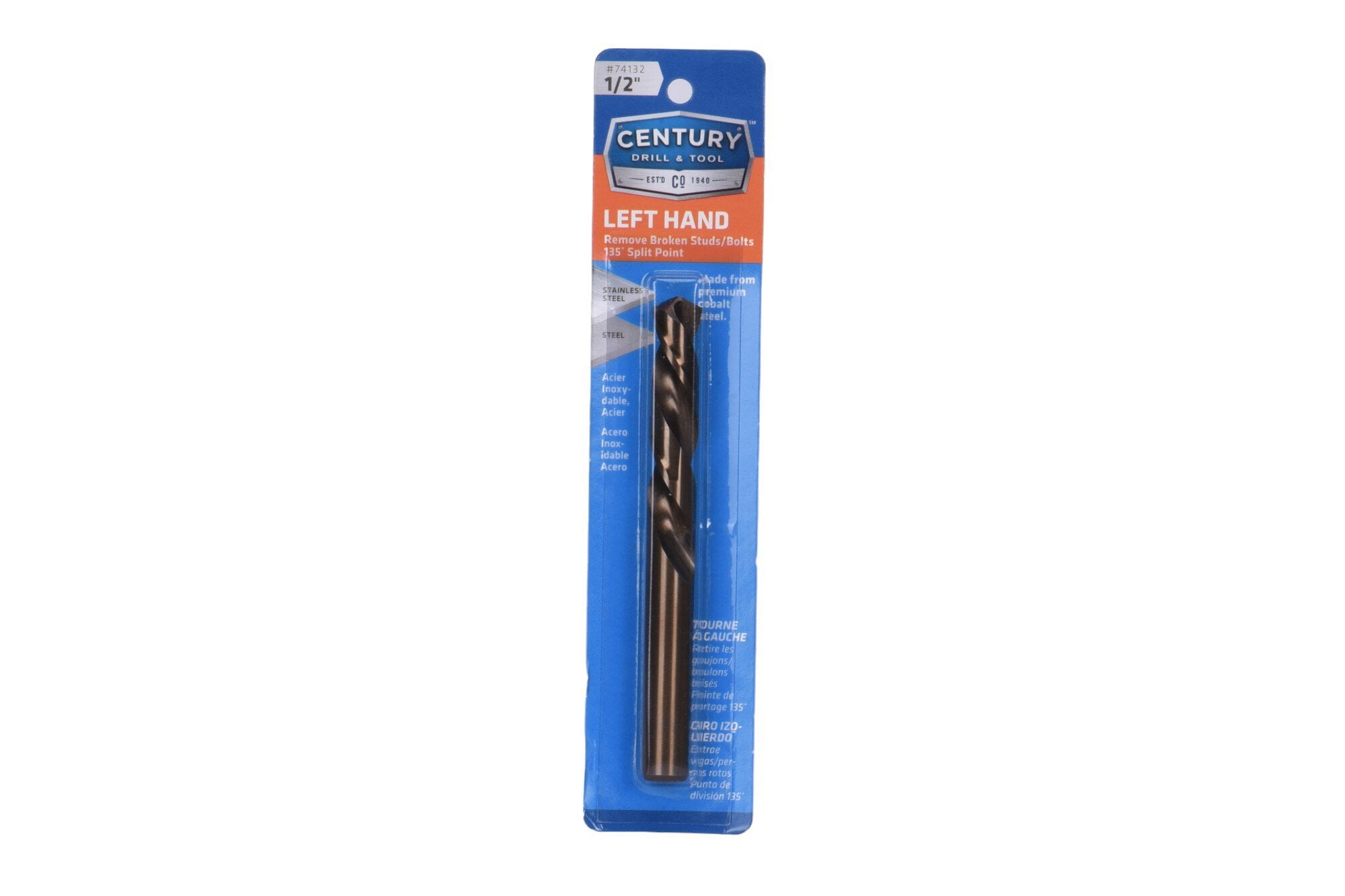 Century Drill & Tool, 74132, Left Hand Drill,Splint Point Tips, Precise Drilling