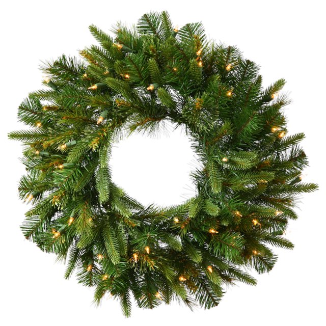 30" Pre-Lit Battery Operated Mixed Pine Cashmere Christmas Wreath - Clear Lights