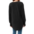 thumbnail image 4 of Women Deep V Neck Long Sleeve Oversized Casual Loose Fit Tunic Tops, 4 of 6