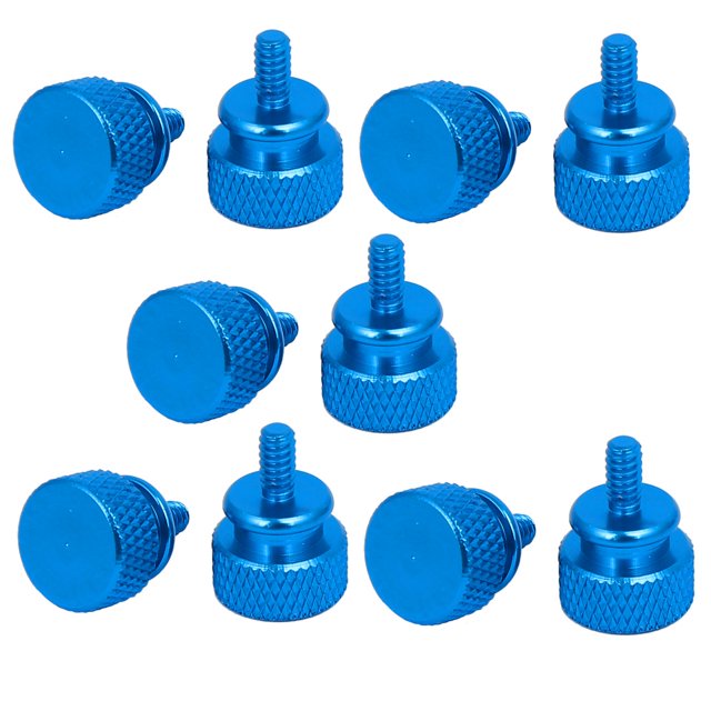 Unique Bargains Computer PC Case Fully Threaded Knurled Thumb Screws Sky Blue 6#-32 10pcs