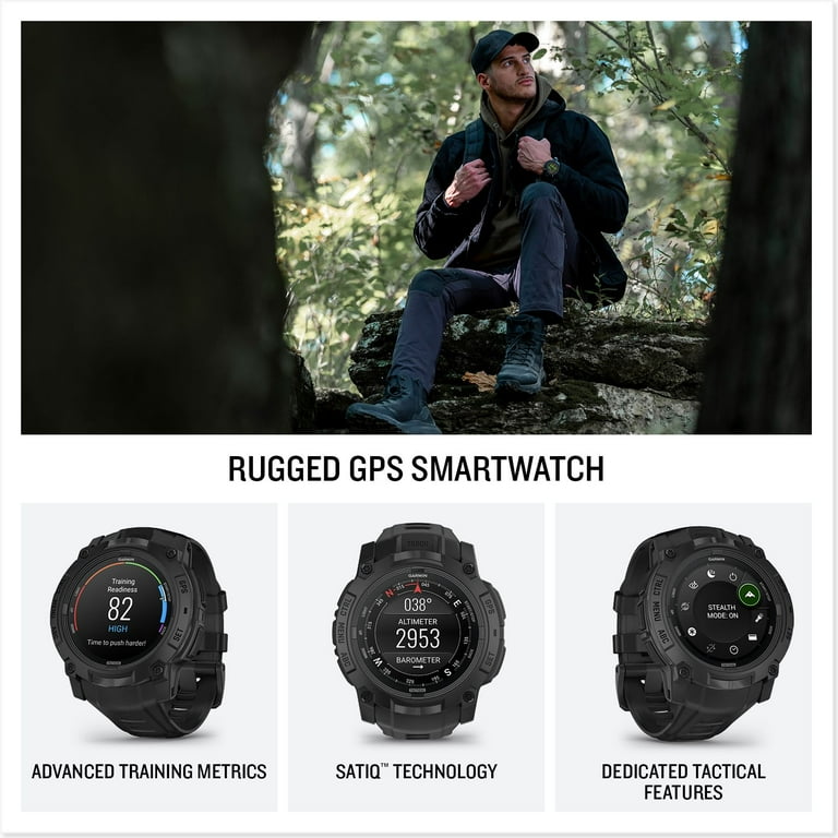 GARMIN, Tactical GPS Smartwatch, Instinct 3, AMOLED Display