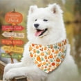 thumbnail image 2 of Fall Dog Bandana Reversible 2 Pack Large, Autumn Orange Pink Pumpkin Floral Leaves Cute Fall Pet Bandanas for Dogs Adjustable Triangle Holiday Scarves for Medium Large Extra Large Boy Girl Dogs, 2 of 6