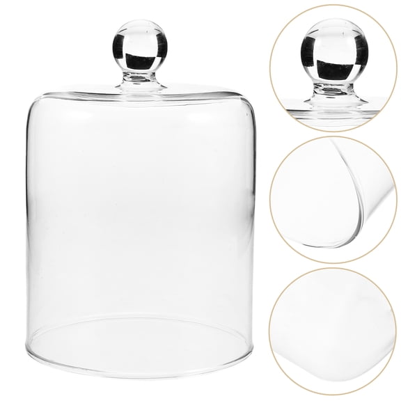 WHAMVOX Clear Glass Dome For Dried Flower Display Cloche Lid For Wedding Decor Transparent Bell Jar For Creative Display Clear Landscape Cover