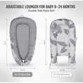 thumbnail image 2 of Baby Lounger – Infant Lounger for Newborn 0–24 Months, Baby Nest Lounger, Portable Newborn Lounger, Soft Breathable Cotton, Essentials for Babies at Home and Travel (Gray Feather), 2 of 10