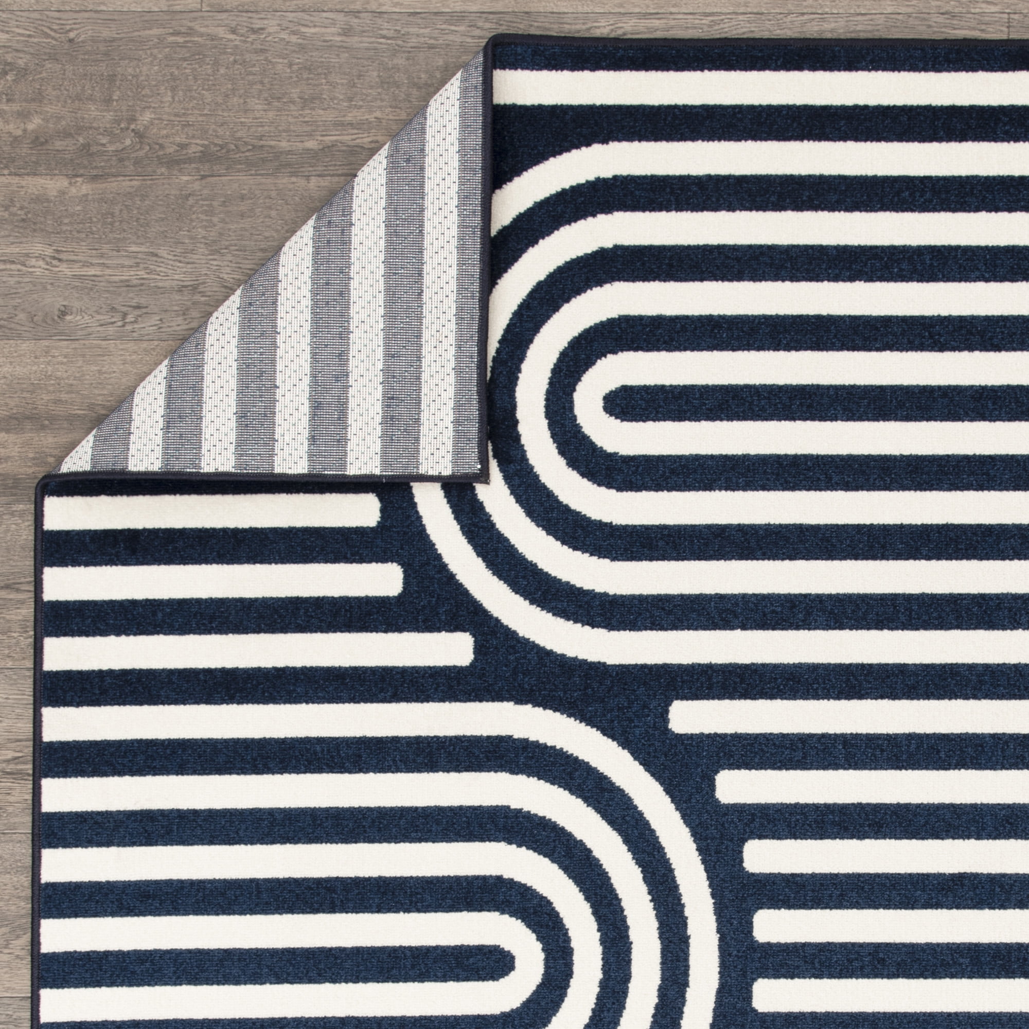 Loomaknoti Tecopa Sedvick 2' x 7' Blue Geometric Outdoor Runner Rug