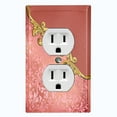thumbnail image 1 of Metal Light Switch Plate Cover Red Floral Damask Frame Honeycomb Trim DAM056, 1 of 13