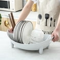 thumbnail image 5 of Compact Multi-Purpose Dish Drying Rack with Drainage, Space-Saving Tableware Organizer for Plates, Bowls and Glasses, Detachable Basket Design for Easy Cleaning, Plastic Drainer, 16*11*5in, A, 5 of 5