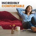 thumbnail image 2 of Cheer Collection  Ultra Plush and Soft Chunky Cable Knit Throw Blanket Burgundy 50" X 60" Christmas, Winter, Fall Cabin & Lodge, 2 of 5