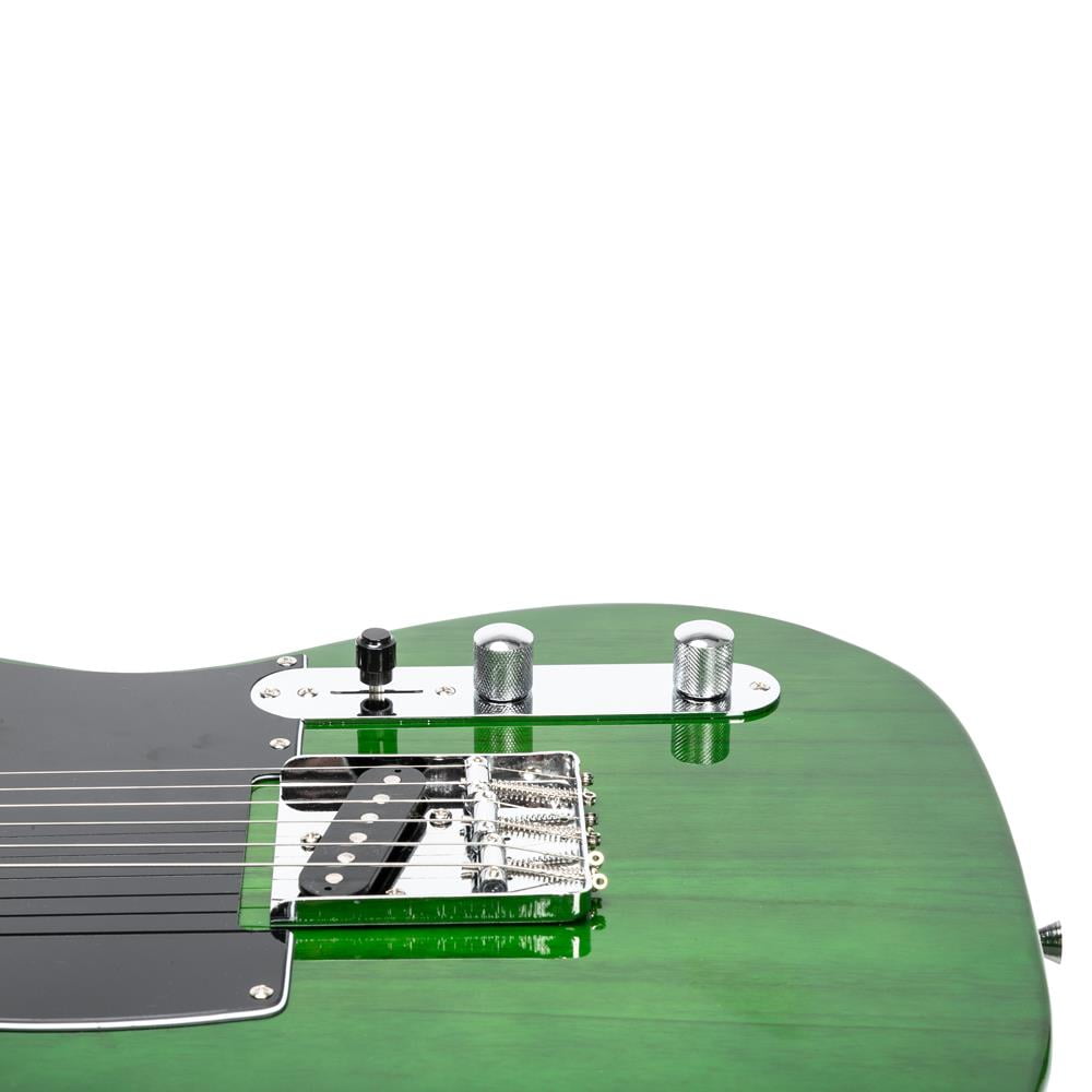 Glarry 6-Strings 22 Frets Electric Guitar with Bag,Plectrum,Strap,Wire,Tool,Green
