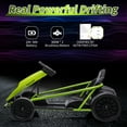 thumbnail image 4 of Tuekys 24V Go Kart for Kids,300WX2 Motors Pedal On Foot Go Cart,8MPH High Speed Drifting Car with Slow Start Function,Music,Elastic Durable Tires(Green), 4 of 7