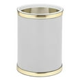 thumbnail image 3 of Sophisticates White W/ Brushed Chrome 10.75 Inches Rd. Waste Basket, 3 of 3